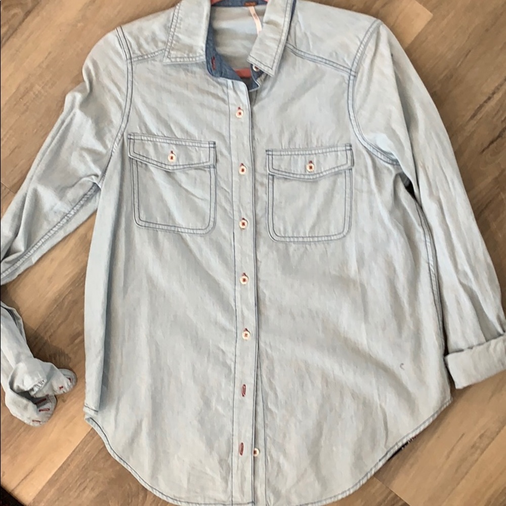 free people collared button down with tags - Picture 3 of 4